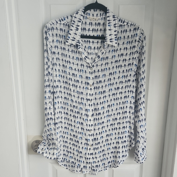 Jane and Delancey Tops - Jane and Delancey Birds On A Wire Print Blouse